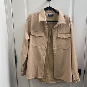 Bardot Faux Leather Shirt Jacket
